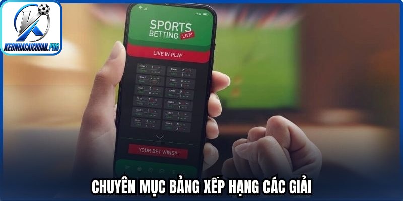 Chuyên mục bảng xếp hạng các giải